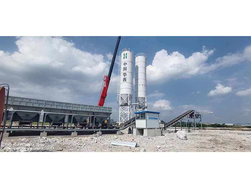 WDJ800型水稳拌和站配立式水泥仓