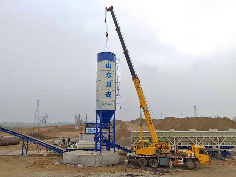 WDJ600型跨骑式水稳拌和站配立式仓