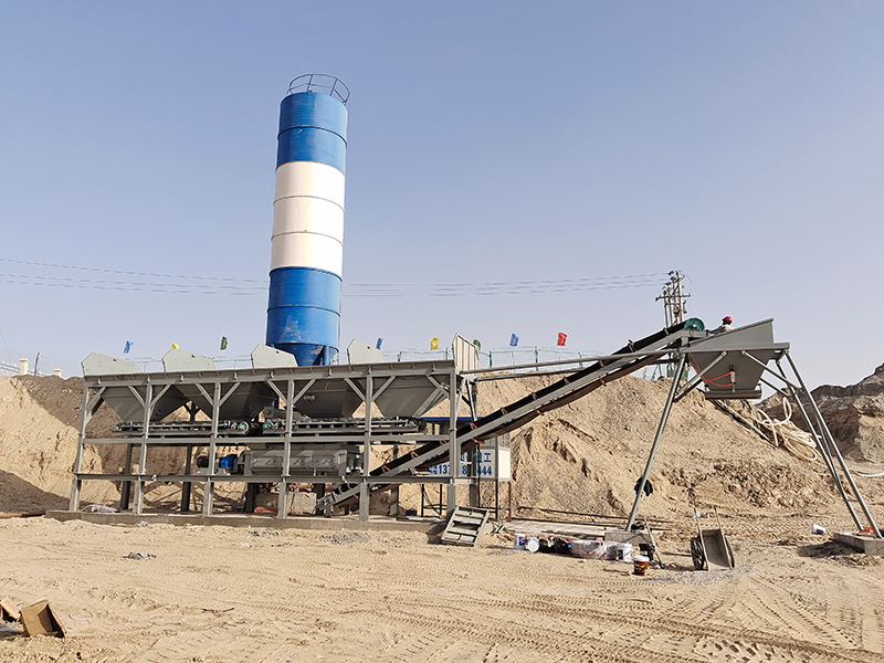 WDJ300型免基础水稳拌合站配立式水泥仓